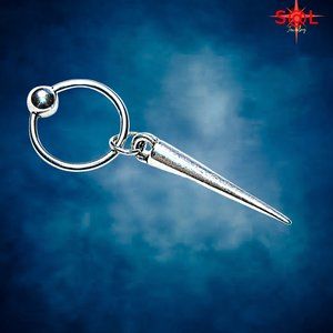16g Steel Captive Ring With Spike Dangle